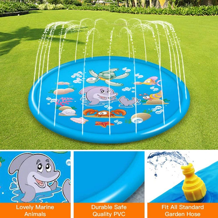 Kids Splash Pad Summer Outdoor Inflatable Water Play Sprinkler Mat